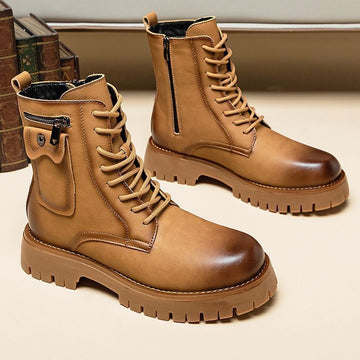 Martin Boots Men's Leather High-top Leather Shoes