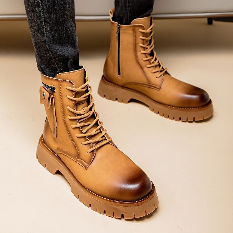 Martin Boots Men's Leather High-top Leather Shoes