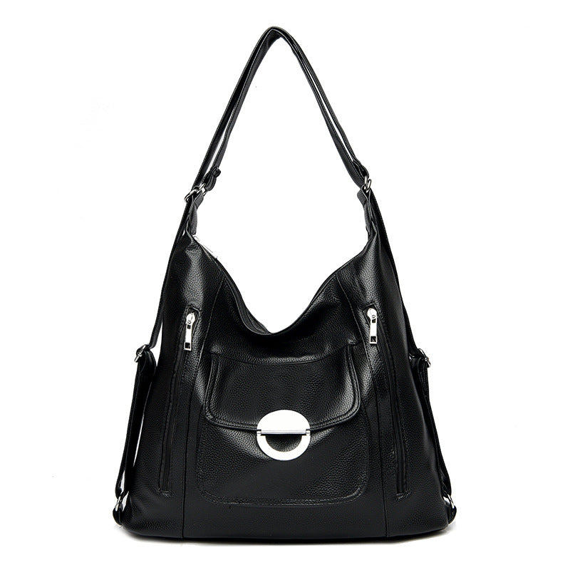 Washed Leather Shoulder Large Capacity Portable Messenger Bag