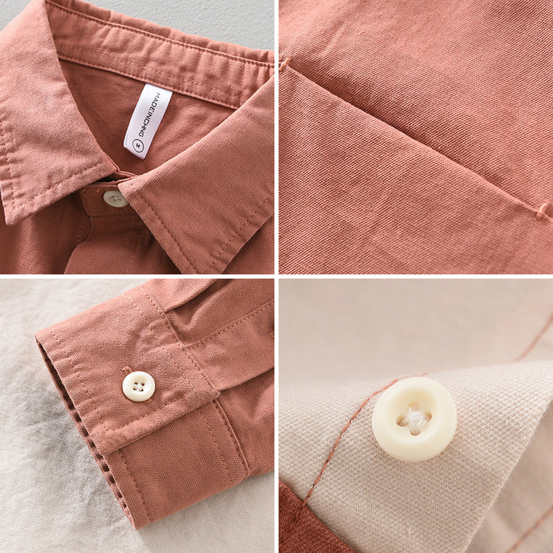 Stitching Long-sleeved Shirt Men's Shirt