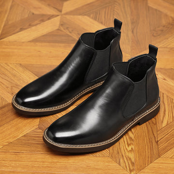 Formal Pointed-toe Leather Boots